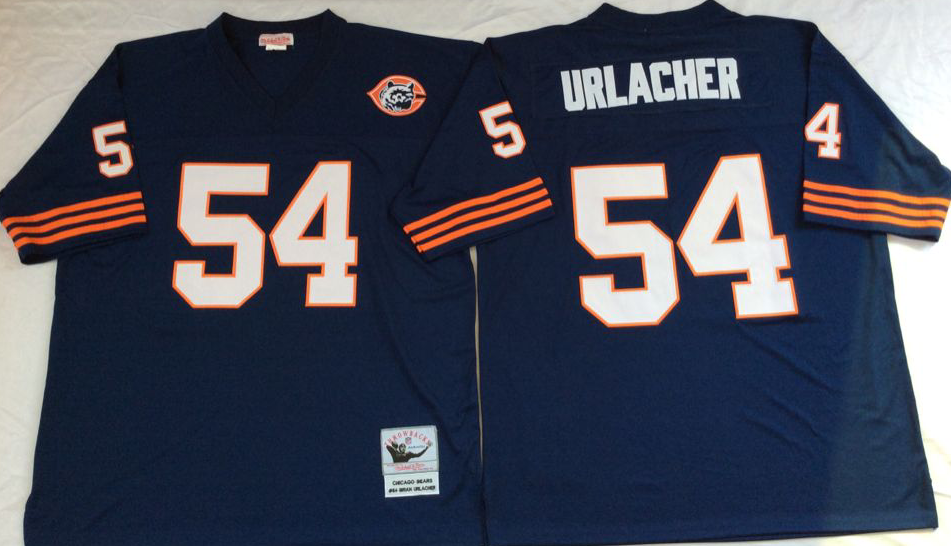 Men NFL Chicago Bears #54 Urlacher blue Mitchell Ness jerseys->chicago bears->NFL Jersey